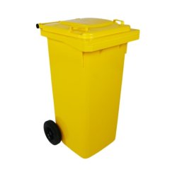 Engels 2-hjulet affaldsbeholder MGB 120 Liter i gul