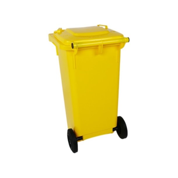 Engels 2-hjulet affaldsbeholder MGB 120 Liter i gul