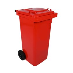 Engels 2-hjulet affaldsbeholder MGB 120 Liter i r�d