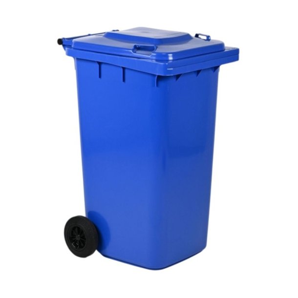 Engels 2-hjulet affaldsbeholder MGB 240 Liter i bl� plast