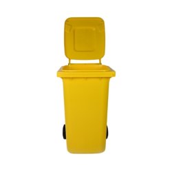 Engels 2-hjulet affaldsbeholder MGB 240 Liter i gul plast