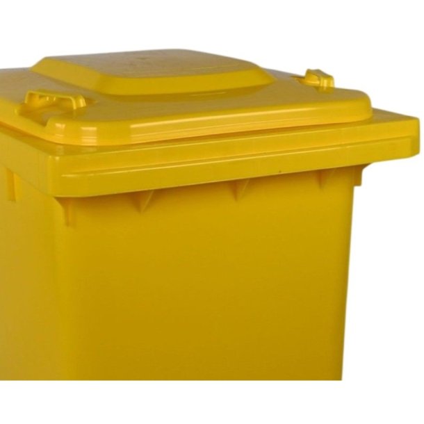 Engels 2-hjulet affaldsbeholder MGB 240 Liter i gul plast