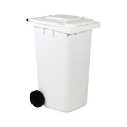 Engels 2-hjulet affaldsbeholder MGB 240 Liter i hvid plast