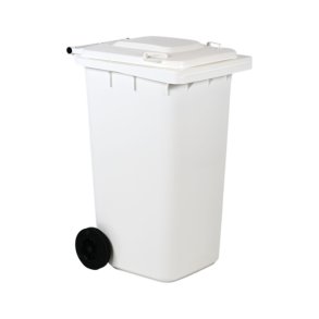 Engels 2-hjulet affaldsbeholder MGB 240 Liter i hvid plast
