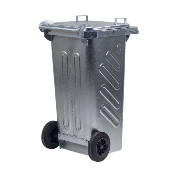 Engels St�l skraldespand 120L med st�ll�g og 2 hjul