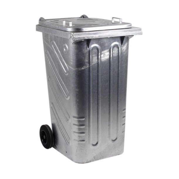 Engels St�l skraldespand 240L med st�ll�g og 2 hjul