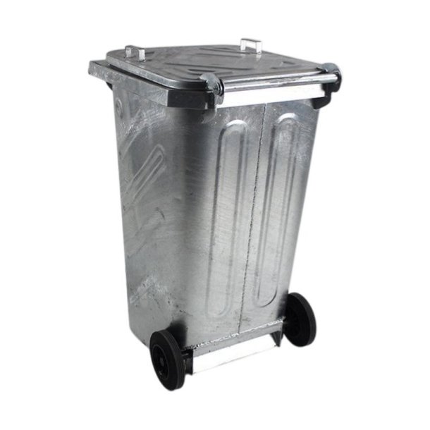 Engels St�l skraldespand 240L med st�ll�g og 2 hjul