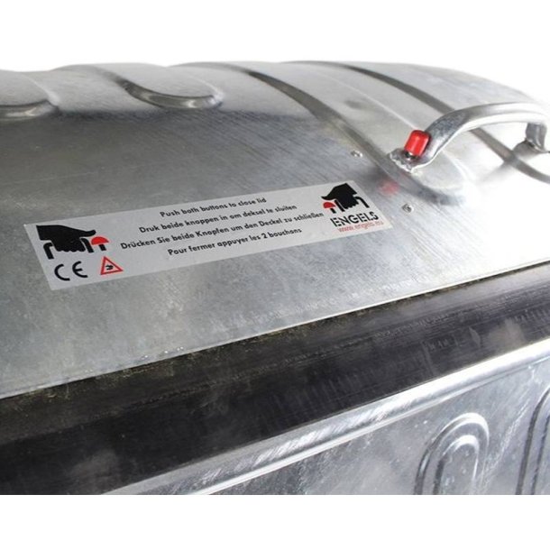 Engels St�lcontainer 1100L med rundt st�ll�g og 4 hjul