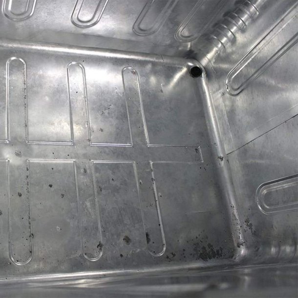 Engels St�lcontainer 1100L med rundt st�ll�g og 4 hjul