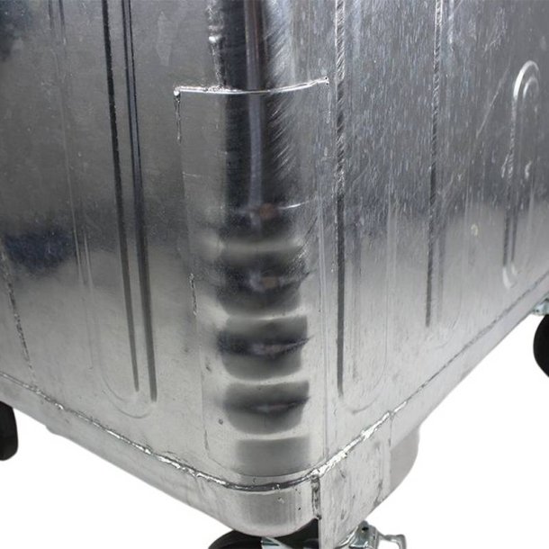 Engels St�lcontainer 1100L med rundt st�ll�g og 4 hjul