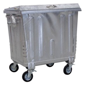 Engels St�lcontainer 1100L med forst�rket st�ll�g og 4 hjul