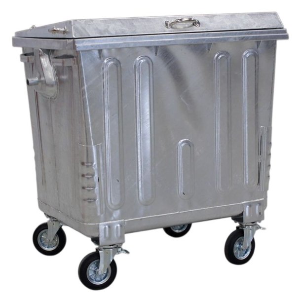 Engels St�lcontainer 1100L med forst�rket st�ll�g og 4 hjul