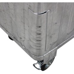 Engels St�lcontainer 770L med dobbeltv�gs plastl�g og 4 hjul