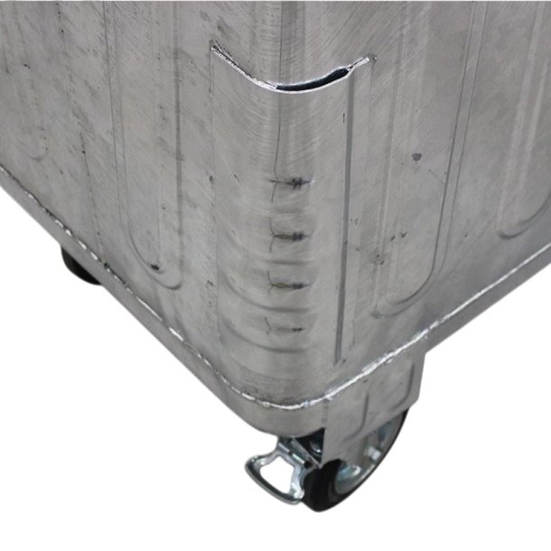 Engels St�lcontainer 770L med fladt st�ll�g og 4 hjul