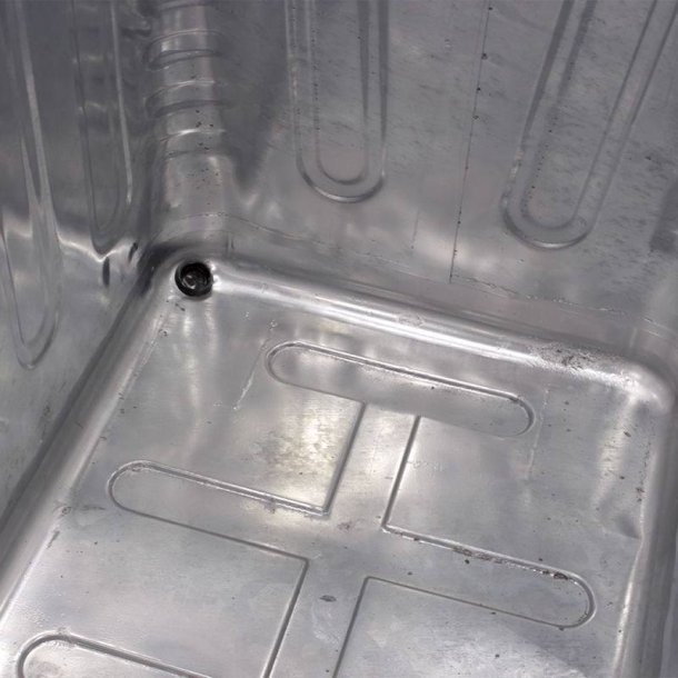 Engels St�lcontainer 660L med dobbeltv�gs plastl�g og 4 hjul