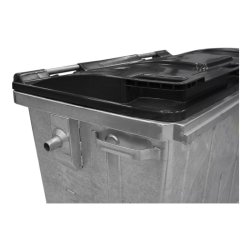 Engels St�lcontainer 660L med plastl�g og 4 hjul