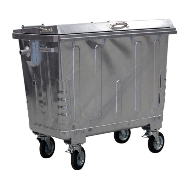 Engels St�lcontainer 660L med forst�rket st�ll�g og 4 hjul