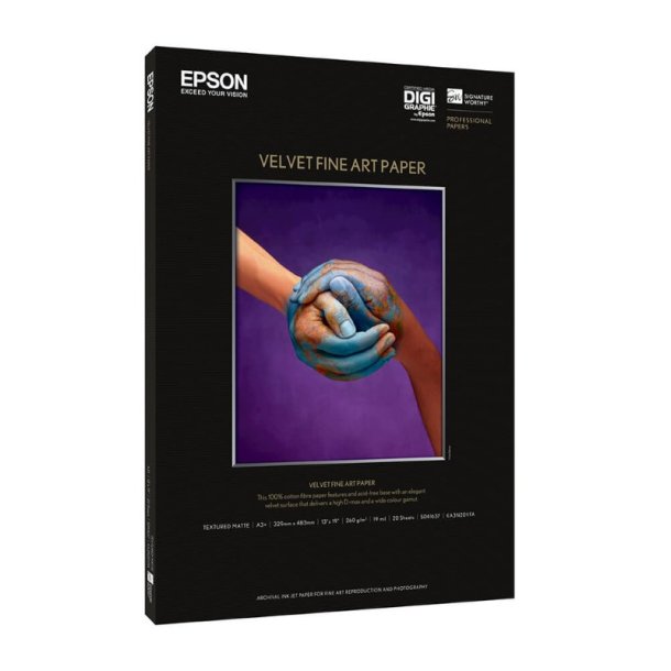 Epson A3+ Velvet - Fine art papir - (330x483 mm) - 260g/m&sup2; - 20 ark