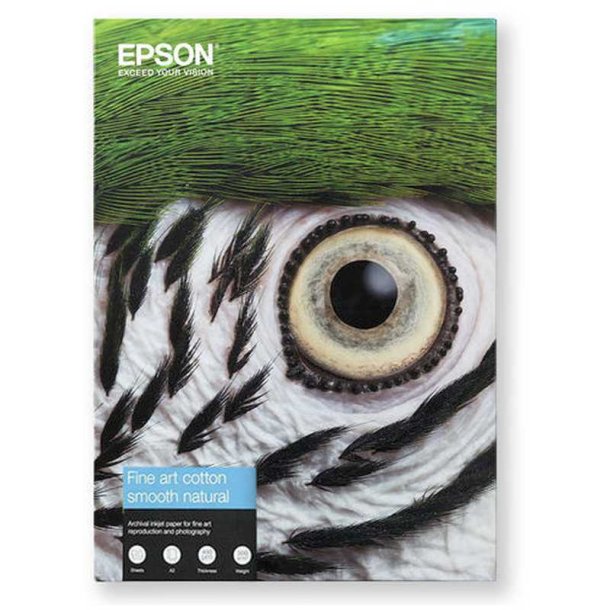 Epson A4 Fine Art - Bomuld - glat - naturfarvet - (210x297 mm) - 300 g/m&sup2; - 25 ark kludepapir