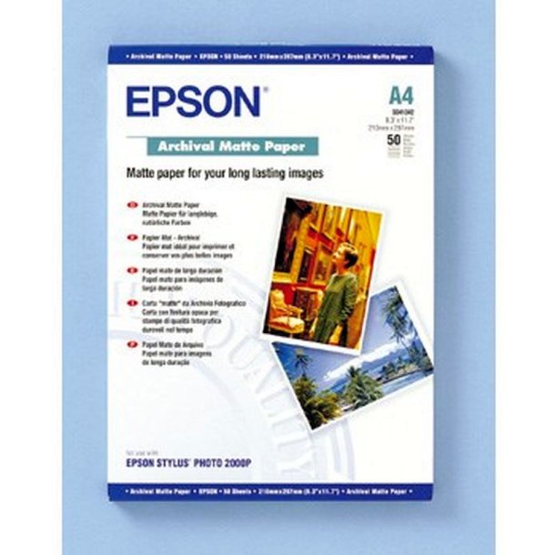 Epson Fotopapir - A4 - Archival mat - 189g - 50 ark