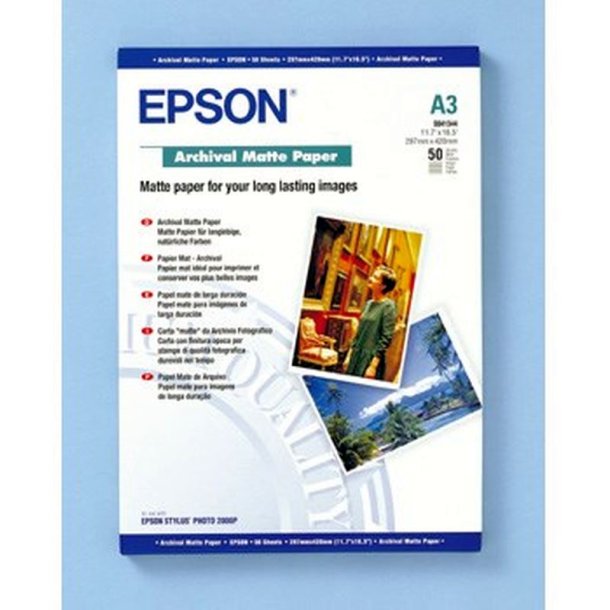 Epson Fotopapir - A3 - Archival mat - 189g - 50 ark