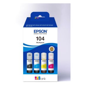 Epson original blkbeholder T104 Multipack - EcoTank - Sort, cyan, Magenta, Yellow - 65 ml