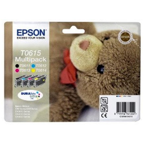 Epson original blkpatron T061 multipack - Sort, Cyan, Magenta, Yellow - 8ml - 61 Teddybjrn