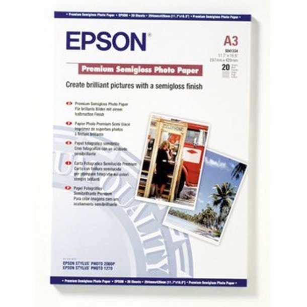 Epson Fotopapir - A3 - Premium semigloss - 251g - 20 ark