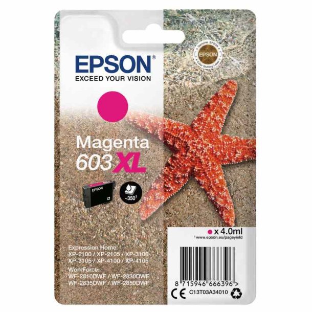 Epson original blkpatron T603XL - Magenta XL - 4 ml - 603XL Sstjerne