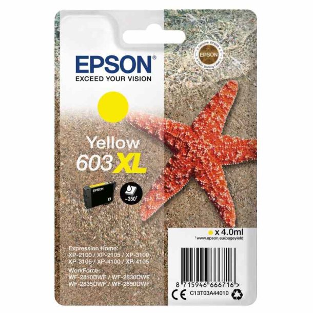 Epson original blkpatron T603XL - Yellow XL - 4 ml - 603XL Sstjerne