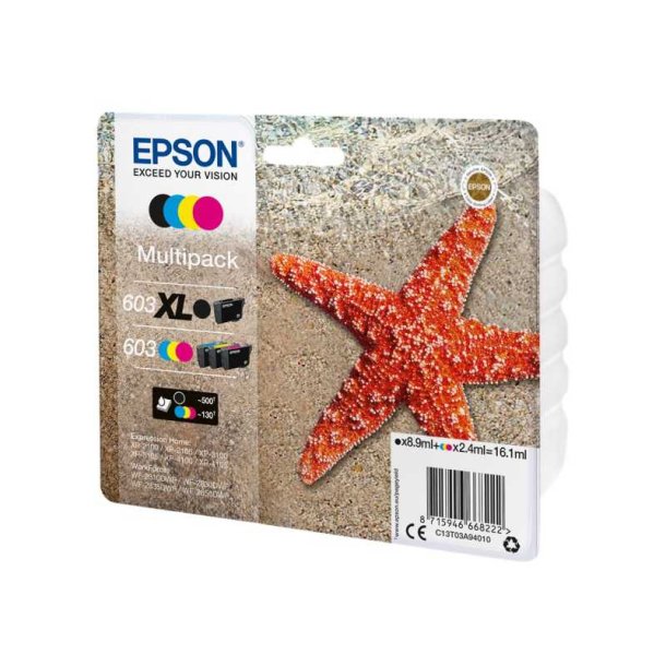 Epson original blkpatron T603 Multipack - S/C/M/Y - 8,9/2,4ml - 603 Sstjerne