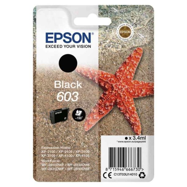 Epson original blkpatron T603 - Sort - 3.4 ml - 603 Sstjerne