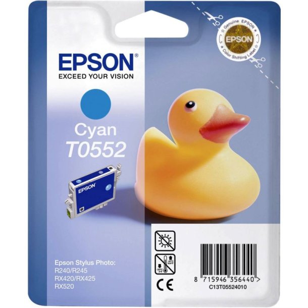 Epson original blkpatron T0552 - Cyan - 13 ml - original - til R240/R245/RX420/RX520