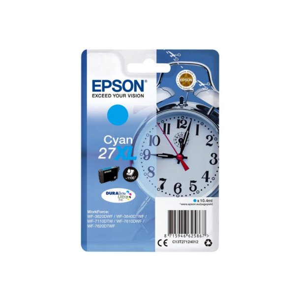 Epson original blkpatron T27XL - Cyan XL - 10,4 ml - 27XL vkkeur