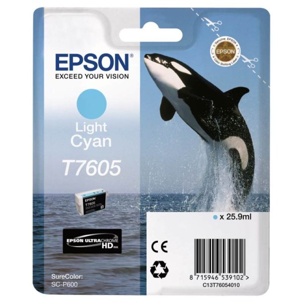 Epson original blkpatron T760 - Lys Cyan - 25,9 ml - UltraChrome HD