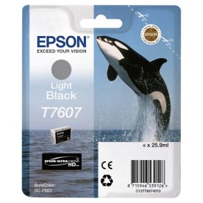 Epson original bl�kpatron T760 - Lys Sort - 25,9 ml - UltraChrome HD