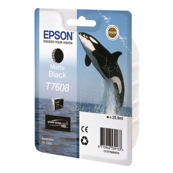 Epson original blkpatron T760 - Mat Sort - 25,9 ml - UltraChrome HD