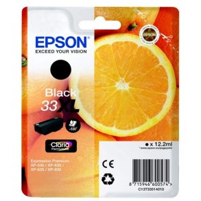 Epson original bl�kpatron T33XL - Sort - 12,2 ml - 33 Appelsin