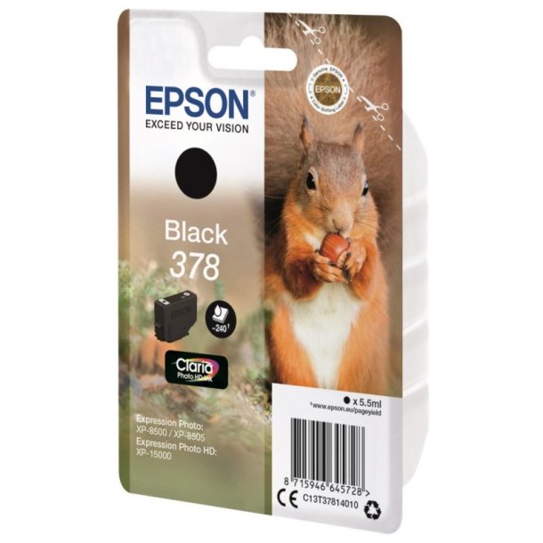 Epson original blkpatron T378 - Sort - 5,5 ml - 378 Egern