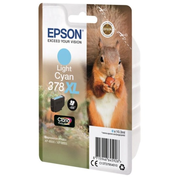 Epson original blkpatron T378XL - Lys Cyan XL - 10,3 ml - 378XL Egern