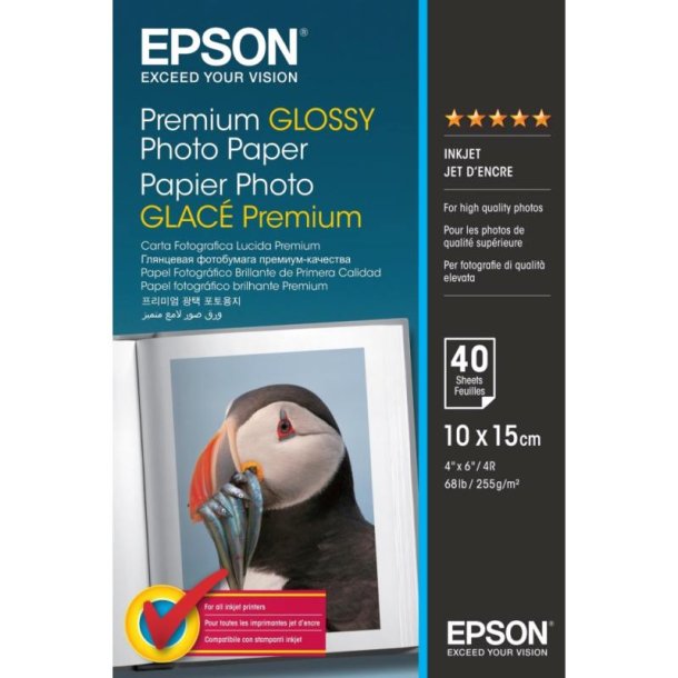 Epson Fotopapir - 10x15 cm - Premium Glossy - 255g - Gold - 40 ark