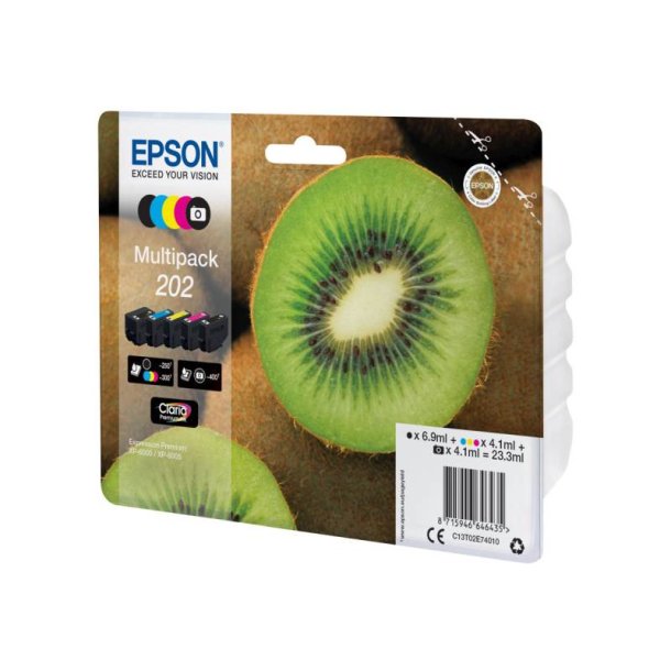 Epson original blkpatron T202 Multipack - S/C/M/Y, Foto-Sort - 6,9/4,1ml - 202 Kiwi