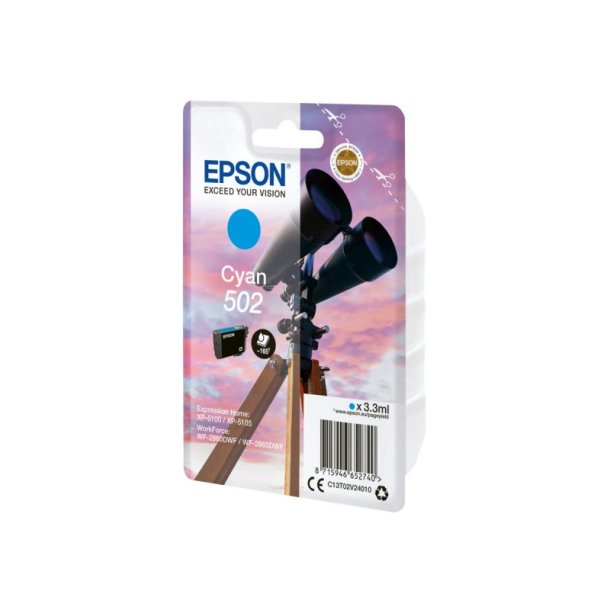 Epson original blkpatron T502 - Cyan - 3,3 ml - 502 Kikkert