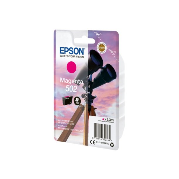 Epson original blkpatron T502 - Magenta - 3,3 ml - 502 Kikkert