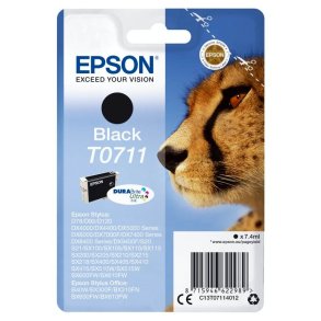 Epson original bl�kpatron T071 - Sort - 7,4 ml - 071 Gepard