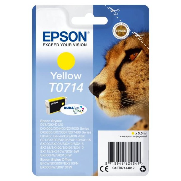 Epson original blkpatron T071 - Yellow - 5,5 ml - 071 Gepard