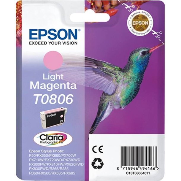 Epson original blkpatron T080 - Lys Magenta - 7,4 ml - 080 Kolibri