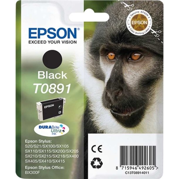 Epson original blkpatron T089 - Sort - 5,8 ml - 089 Abe