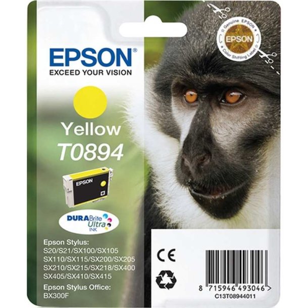 Epson original blkpatron T089 - Yellow - 3,5 ml - 089 Abe