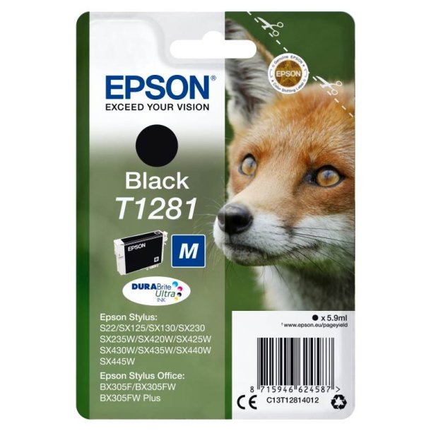 Epson original blkpatron T128 - Sort - 5,9 ml - 128 Rv